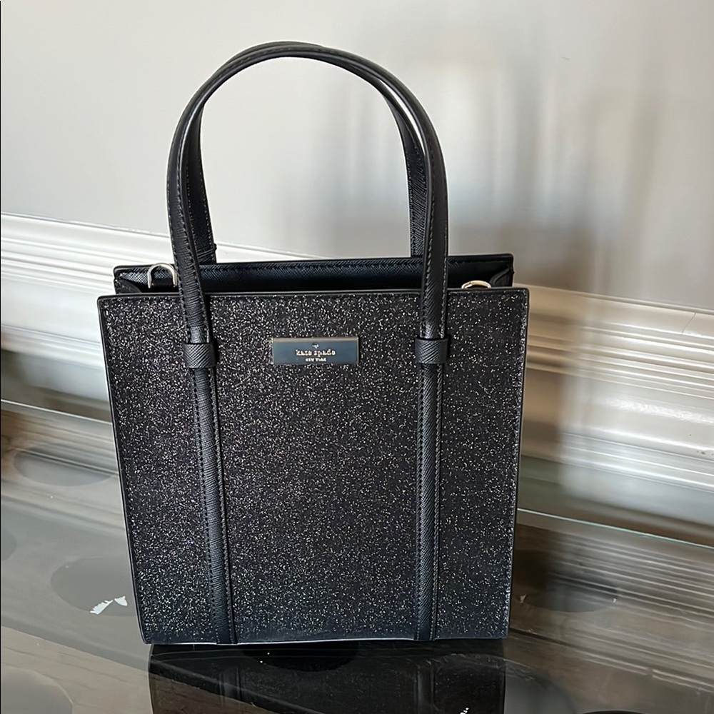 Kate Spade Black Glitter Tote Bag